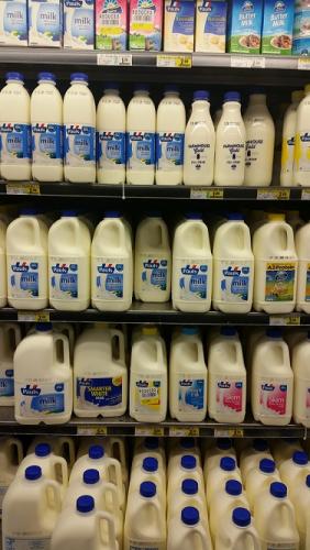 Milk in supermarket